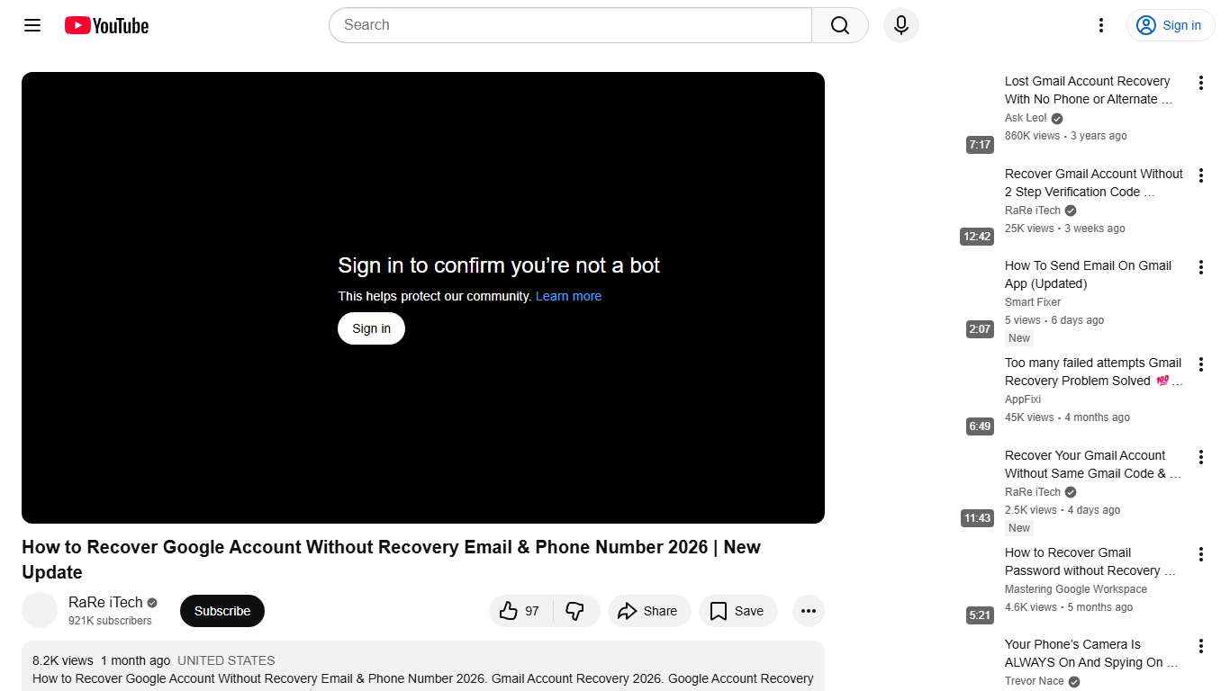 How to Recover Google Account Without Recovery Email & Phone Number 2026 New Update - YouTube